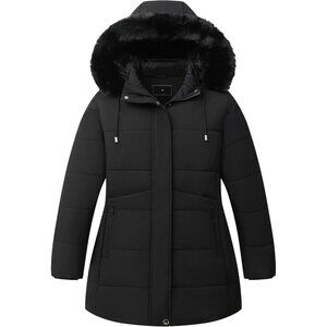 Women's Plus Size Winter Coat Waterproof warm Down Coat Detachable Hooded Parka